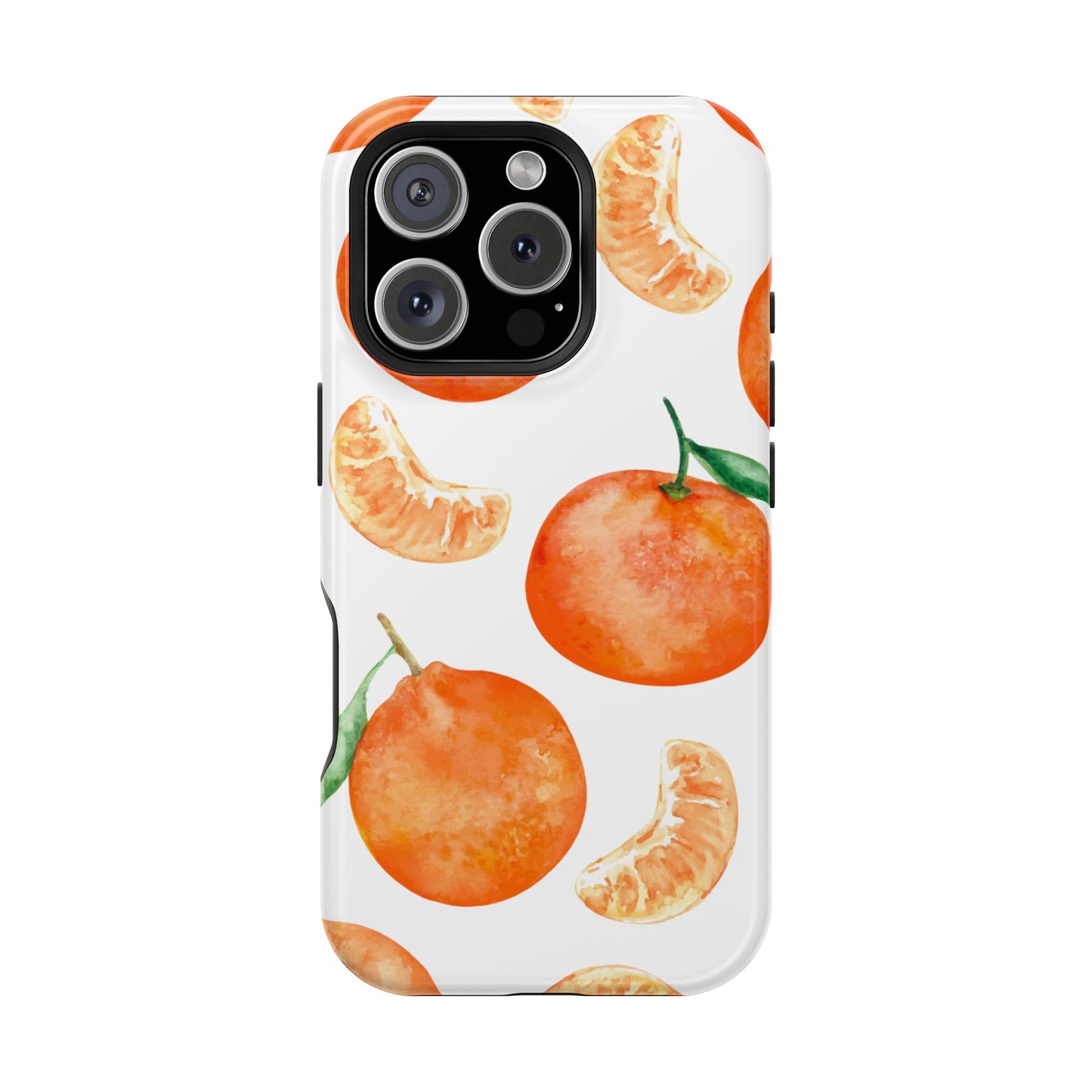 Tangerine Dreams Tough MagSafe iPhone Case – Watercolor Orange Design, Shockproof Dual Protection