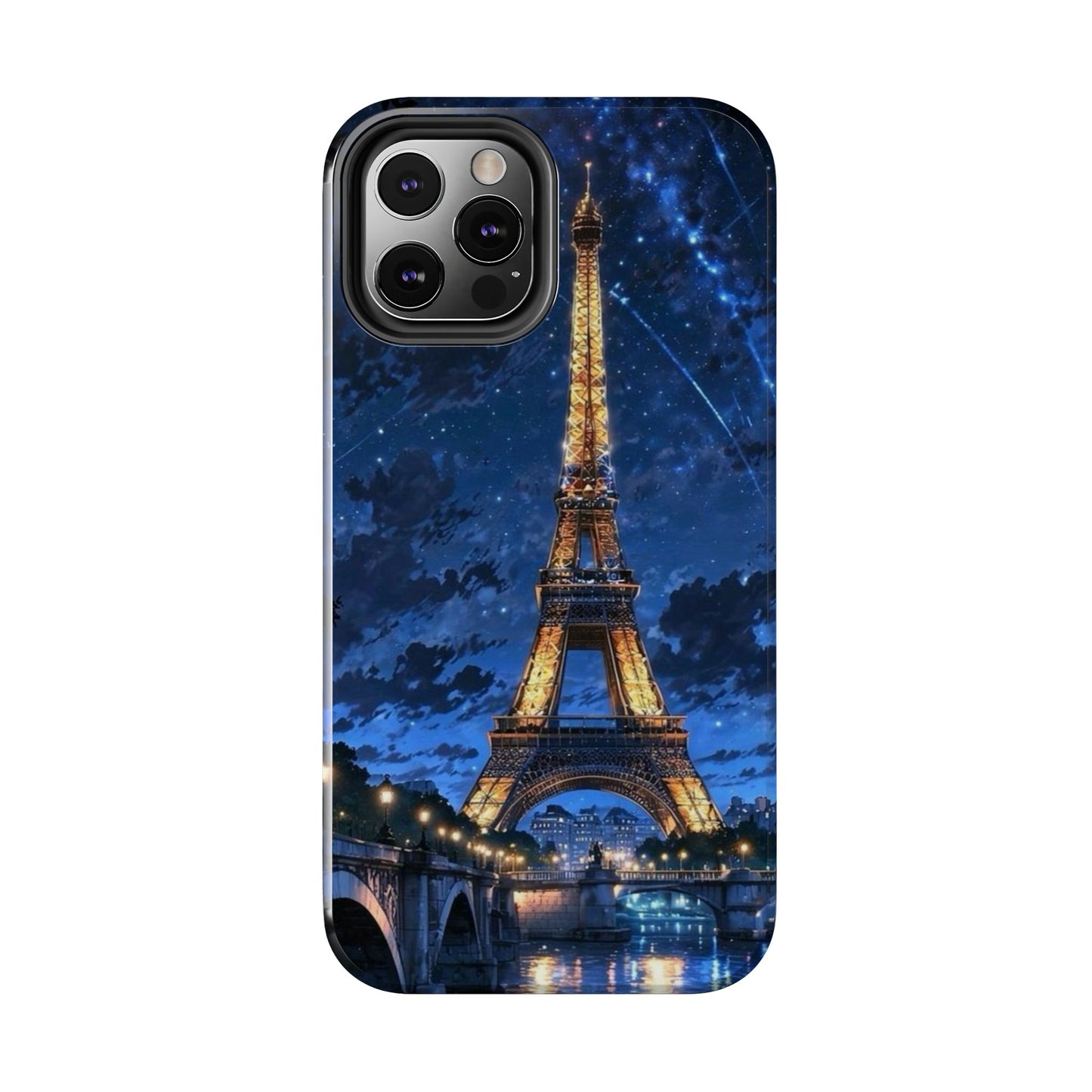 iPhone Case - Eiffel Tower Under Starlit Sky Design