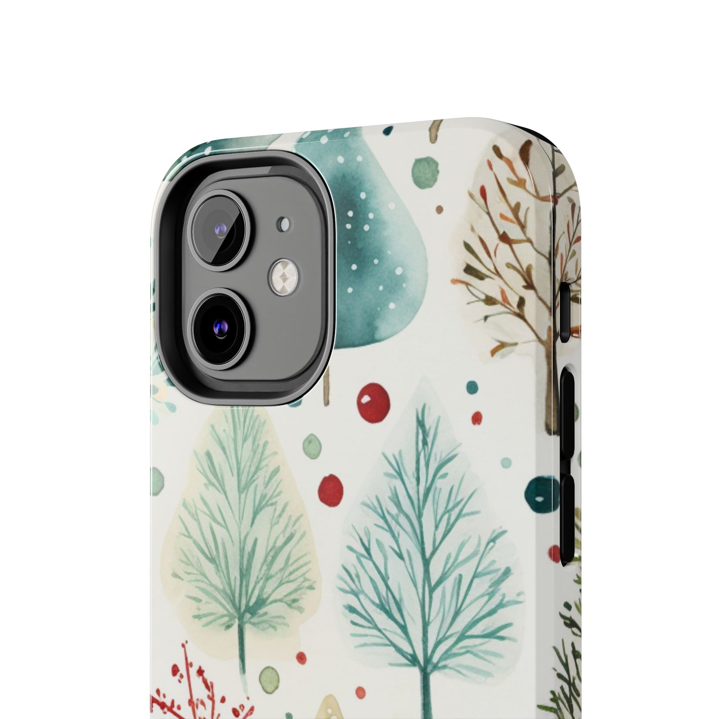 Watercolor Winter Trees iPhone Case – Nature-Inspired, Holiday Theme Protective Cover