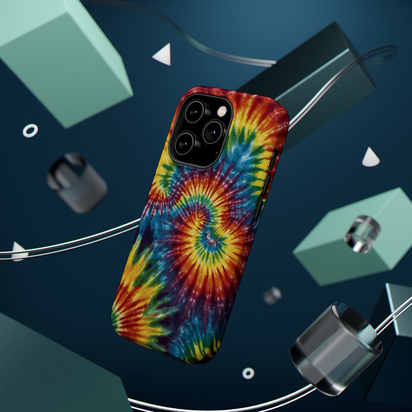 Retro Rainbow Tie-Dye MagSafe Case – Swirl Design