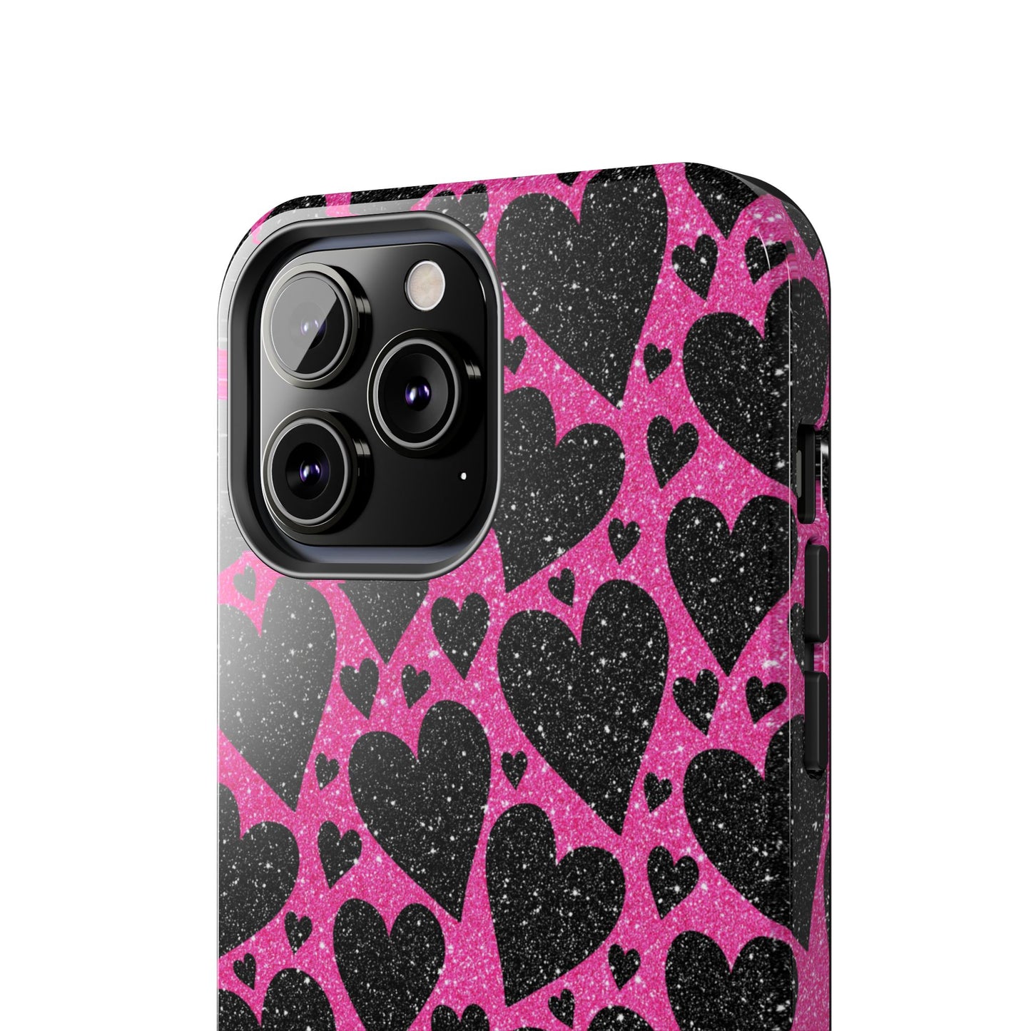 Pink Glitter Hearts iPhone Case