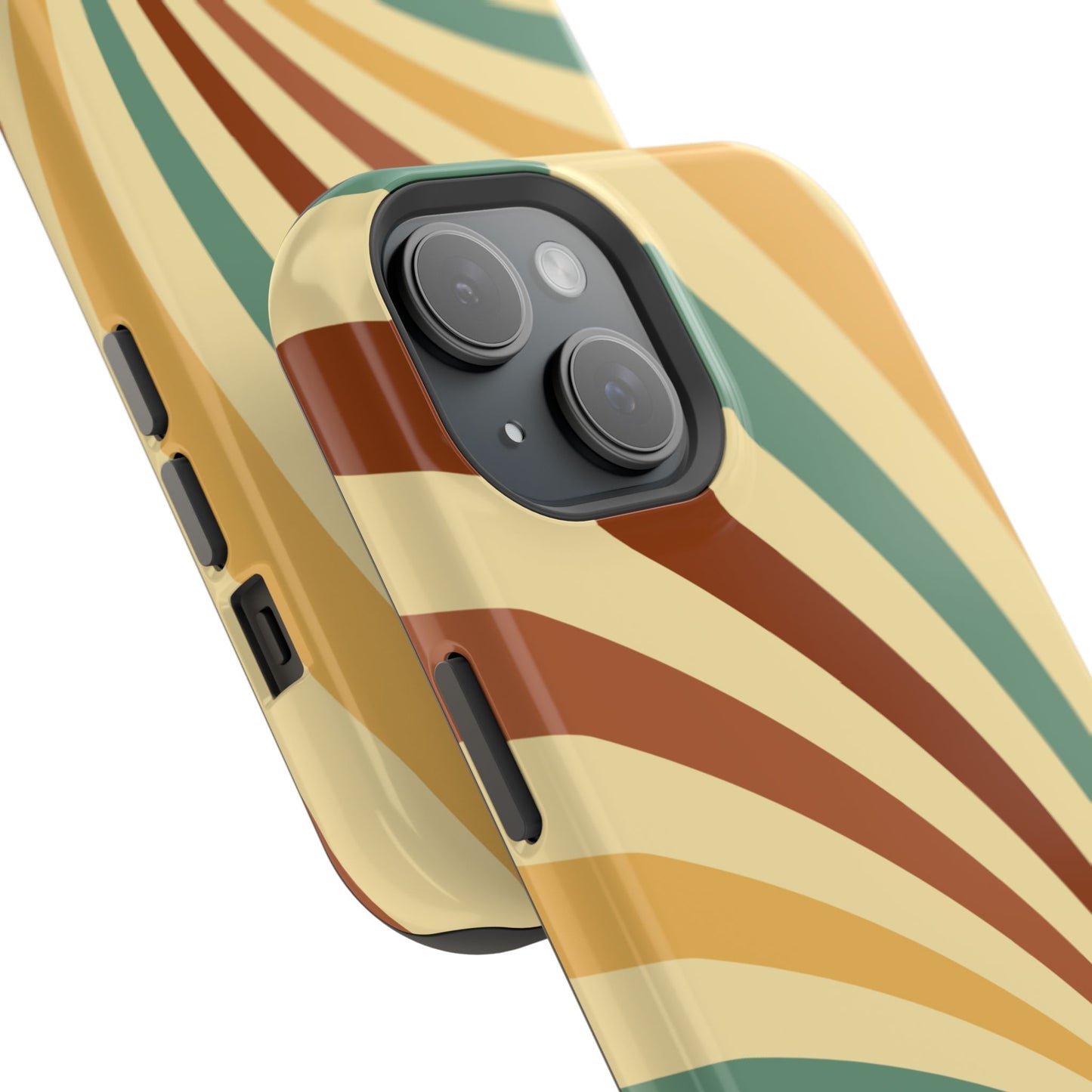 Earthy Retro Swirl MagSafe iPhone Case – Dual-Layer Protection with 70s-Inspired Earth Tones