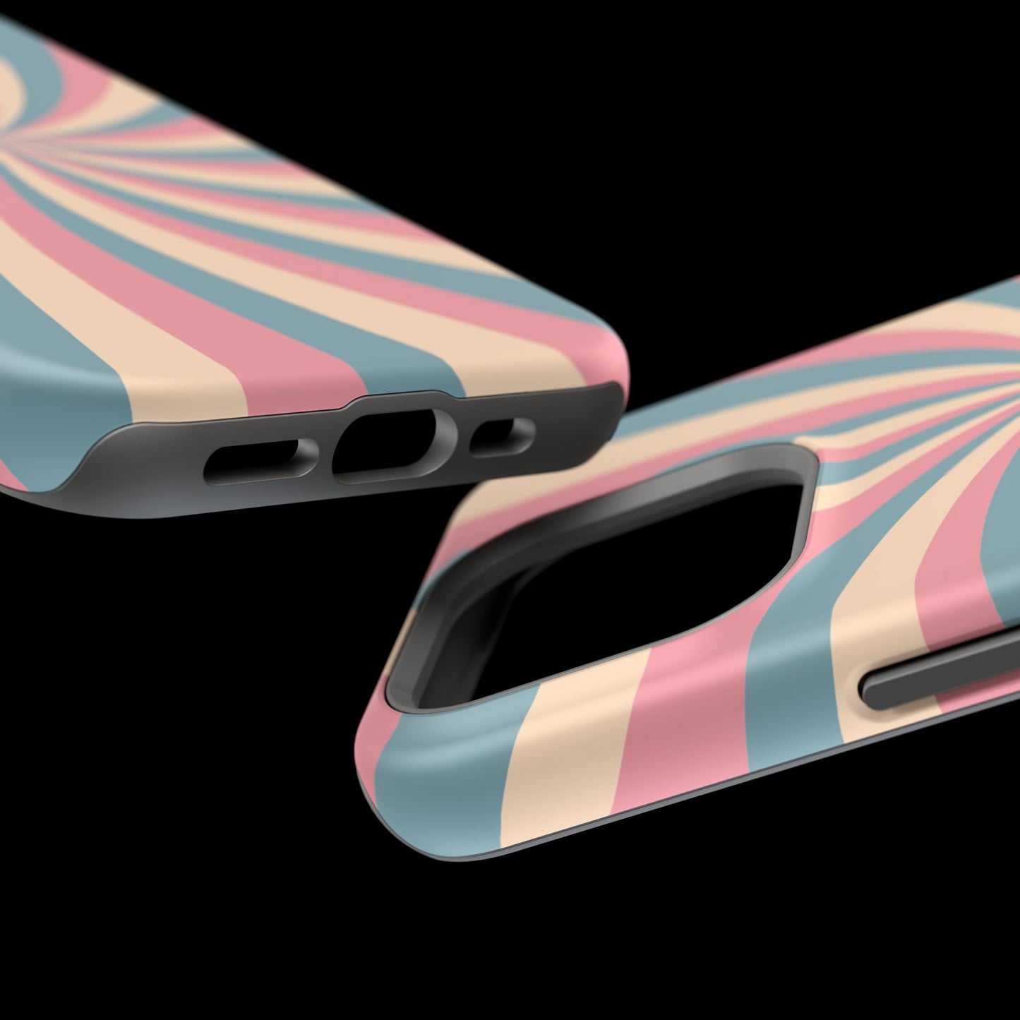 Vintage Pastel Swirl MagSafe iPhone Case – Dual-Layer Protection with 70s-Inspired Design