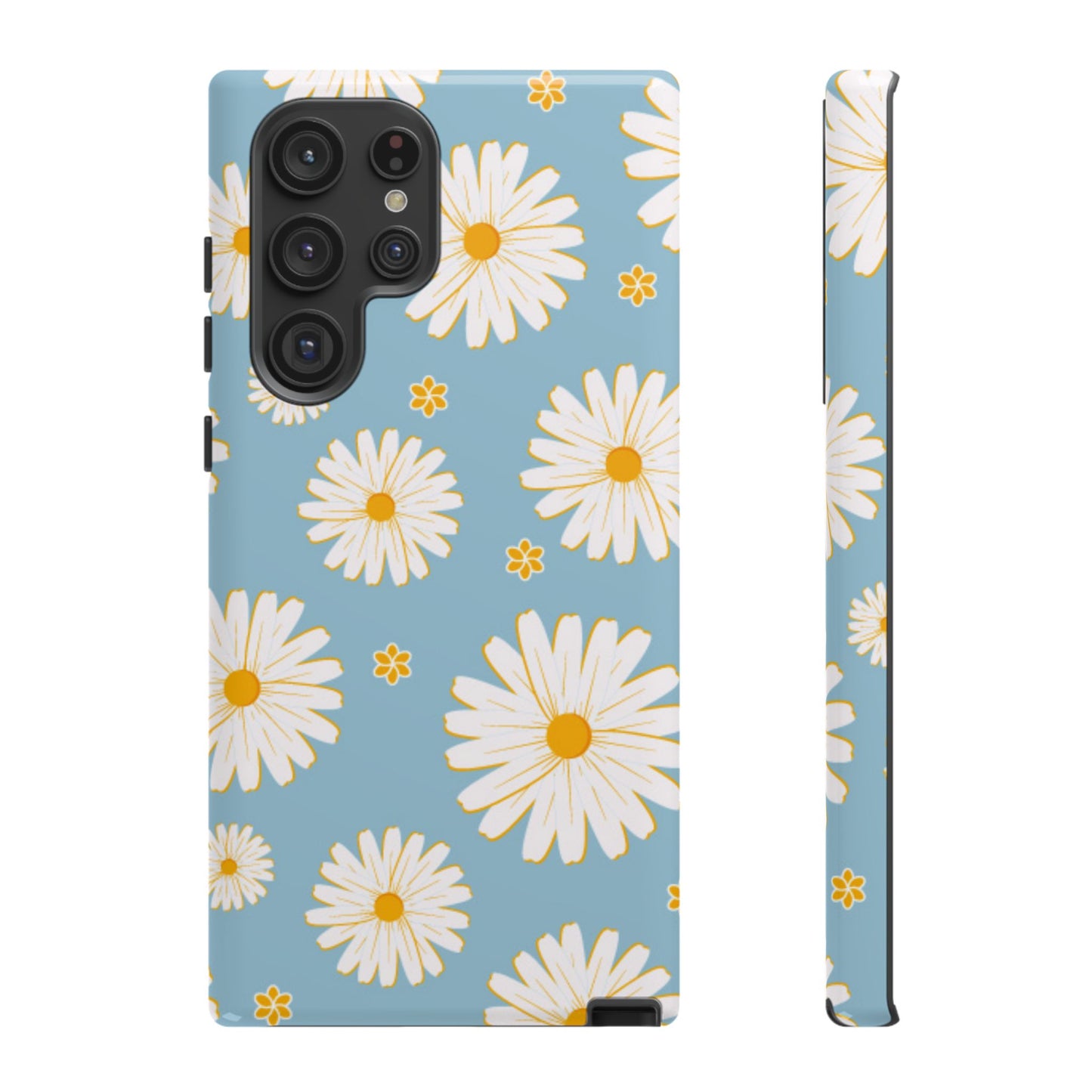 Bright Daisy Samsung Galaxy Case – Light Blue Background, Shockproof and Slim Design - BOGO Cases