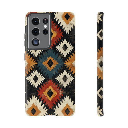 Rustic Tribal Sunburst Tough Samsung Galaxy Case – Vibrant Geometric Design, Dual - Layer Protection - BOGO Cases