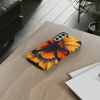 Monarch Butterfly & Sunflower Art – iPhone Case