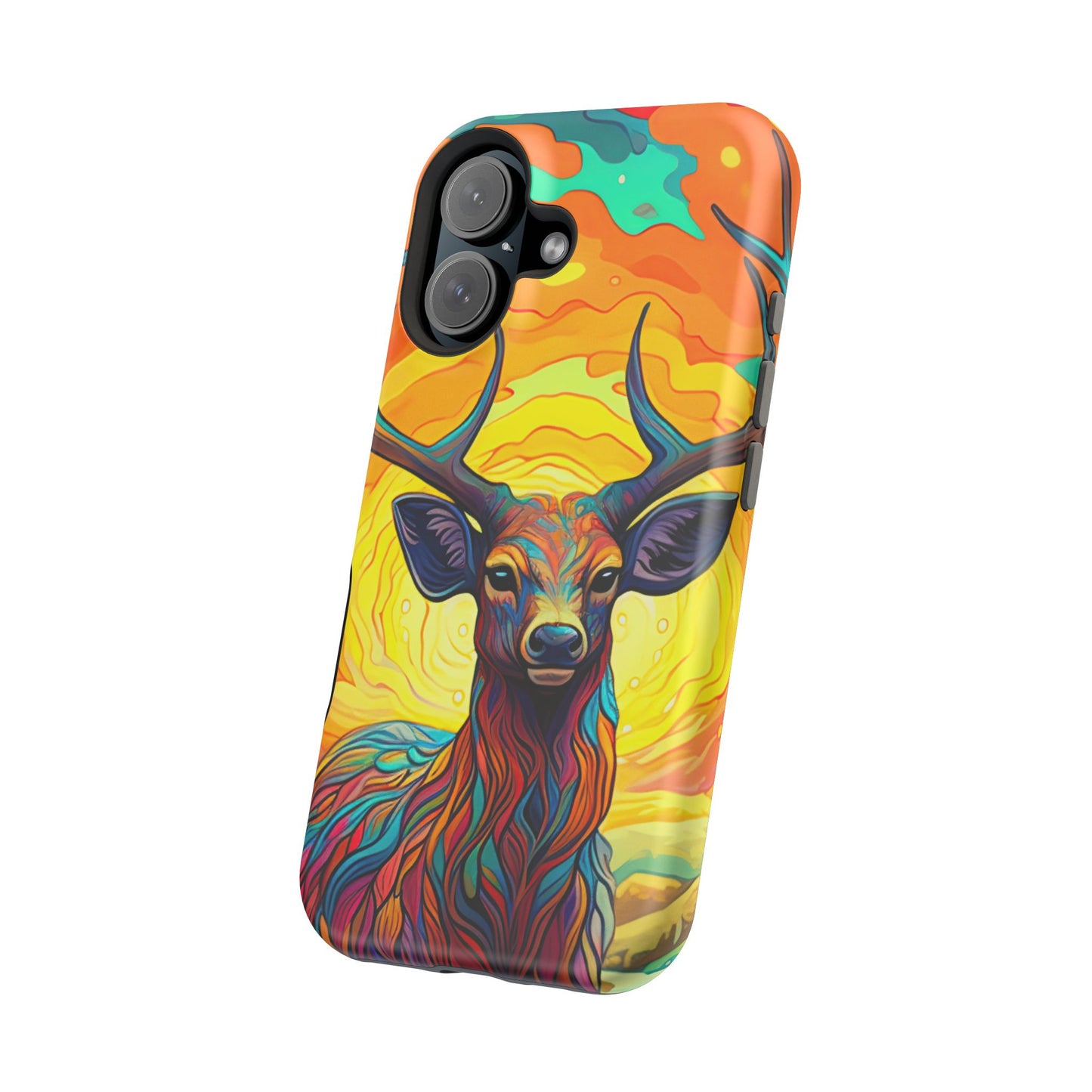 Vibrant Stag in Bloom – MagSafe iPhone Case