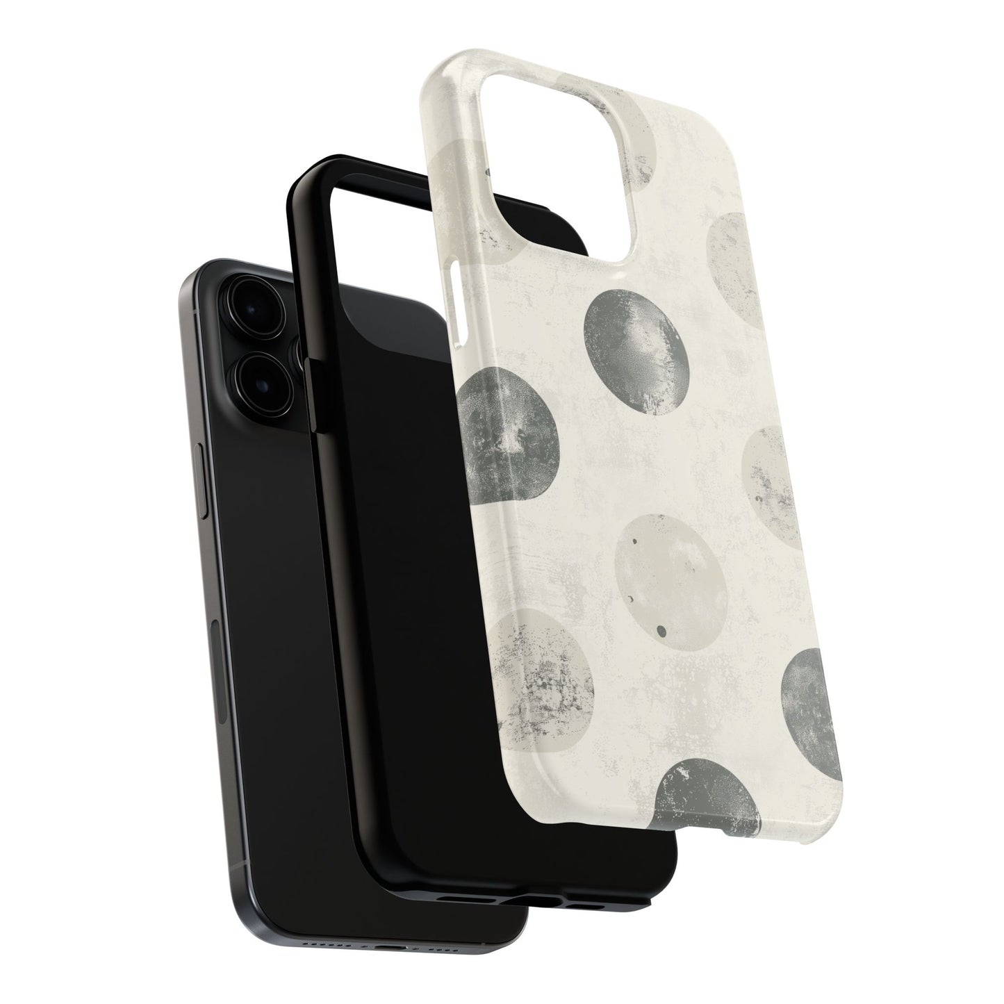 Vintage Polka Dot iPhone Case - Neutral Retro Protective Cover