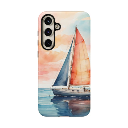 Sunset Sail Samsung Galaxy Case – Watercolor Sailboat and Sky Design