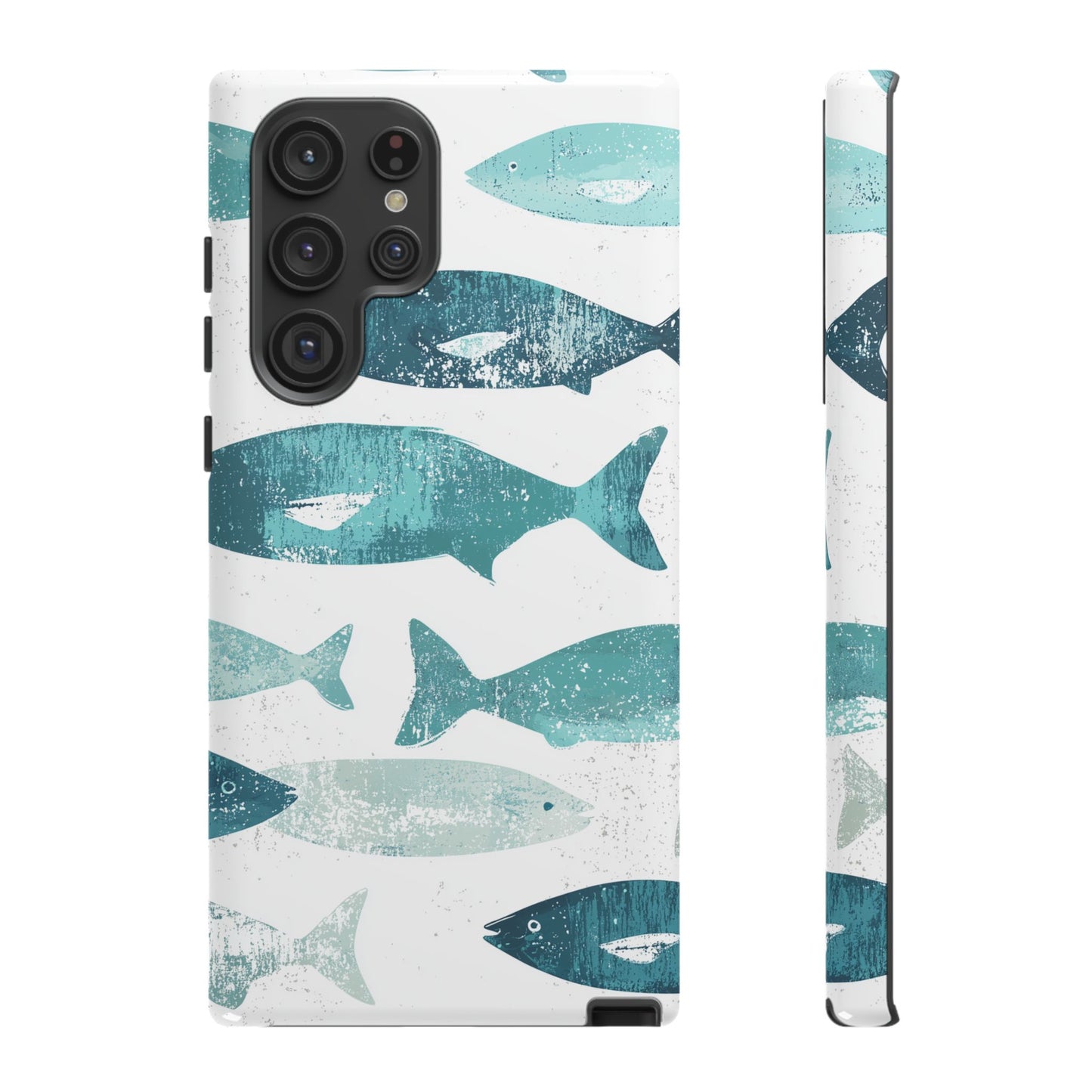 Vintage Blue Fish Print - Samsung Galaxy Series Case