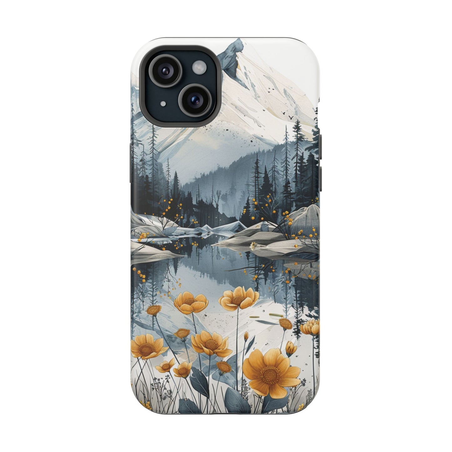 Silver Alpine Wildflower iPhone Case