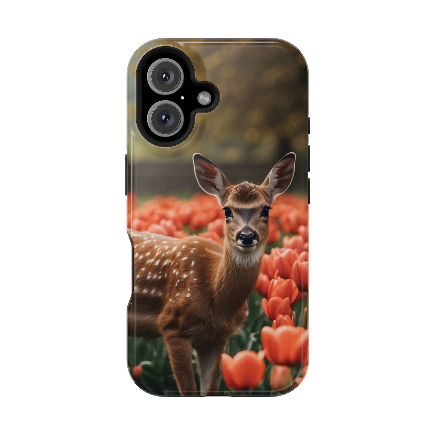 Fawn Among Tulips MagSafe iPhone Case