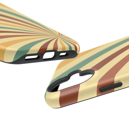 Earthy Retro Swirl MagSafe iPhone Case – Dual-Layer Protection with 70s-Inspired Earth Tones