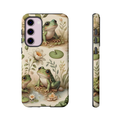 Cute Frogs Phone Case - Pond Pals Frolic - Charming Frog Lily Pad Phone Case for iPhone, Google & Samsung! Great Gift For Any Frog Lover!