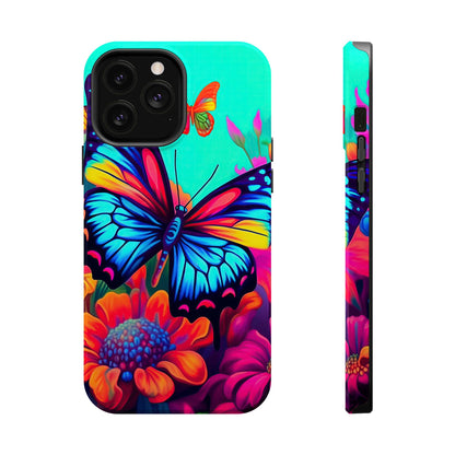 Vivid Butterfly & Floral Burst - MagSafe iPhone Case