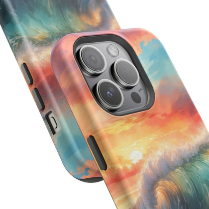 Ocean Wave Sunset MagSafe iPhone Case – Coastal Vibes Design