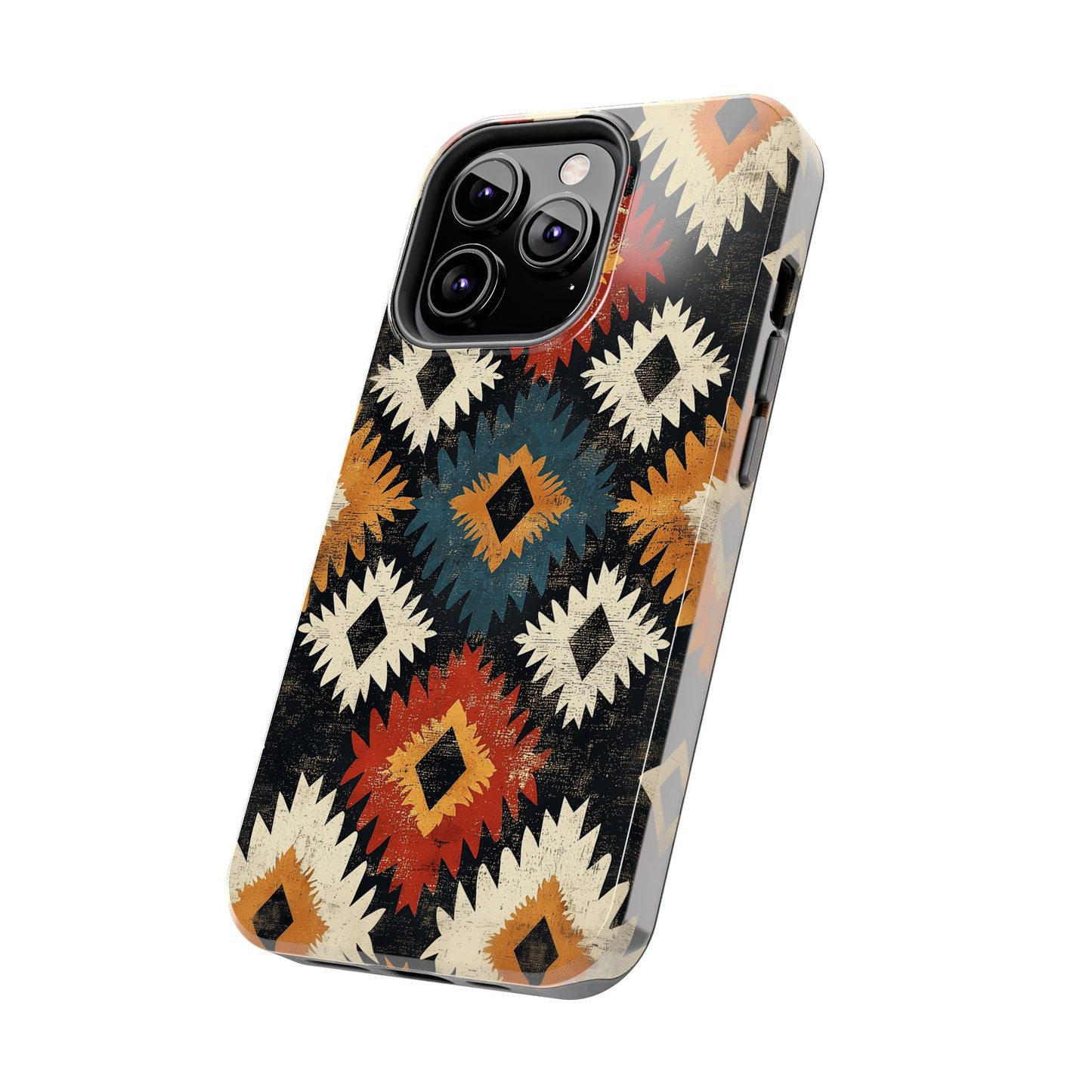 Rustic Tribal Sunburst Tough iPhone Case – Vibrant Geometric Design, Dual - Layer Protection - BOGO Cases