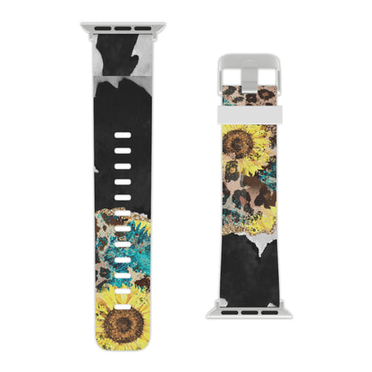 Rustic Sunflower Leopard Glam  Apple Watch Band