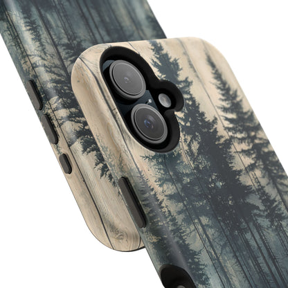 Misty Forest MagSafe iPhone Case - Rustic Nature-Inspired Protective Cover