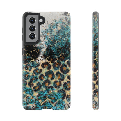 Turquoise Paisley Cowhide Leopard - Samsung Galaxy Series Case