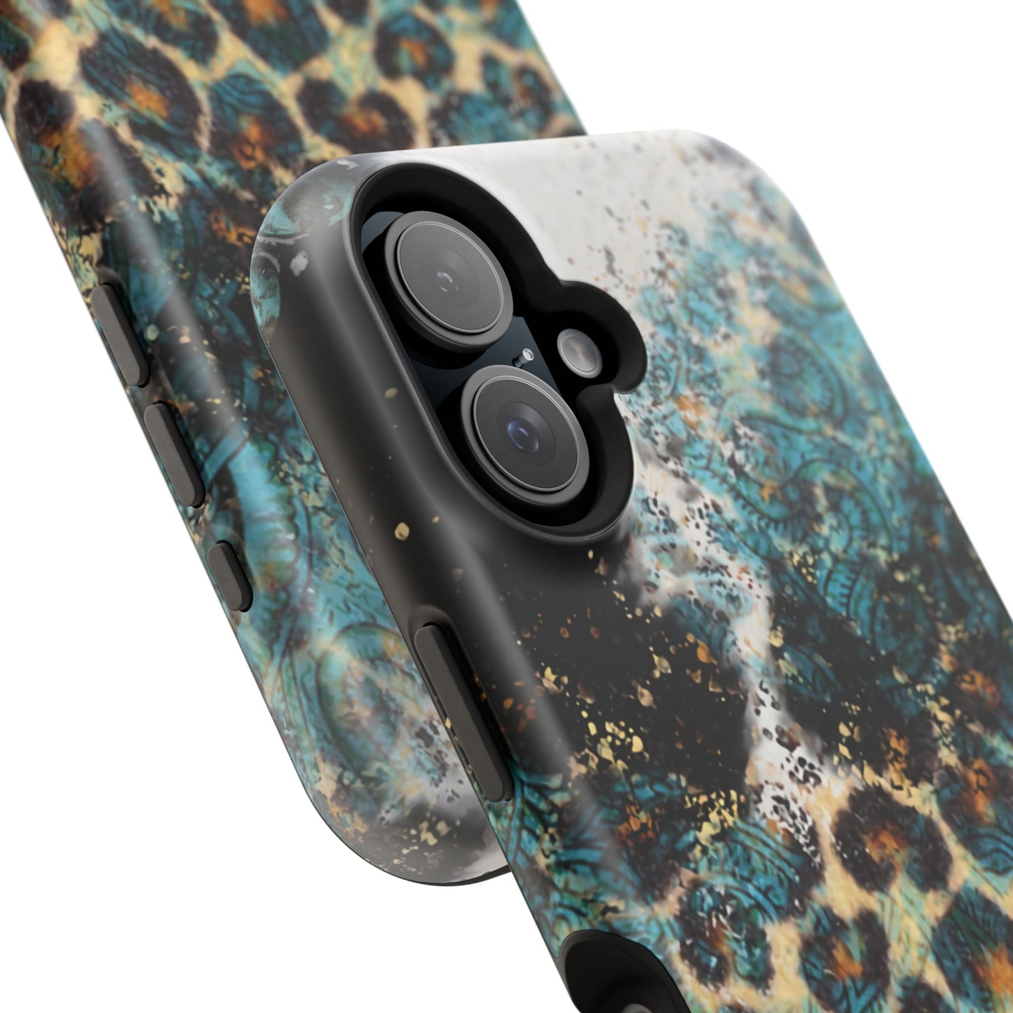 Turquoise Paisley Cowhide Leopard - MagSafe iPhone Series Case