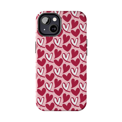 Hand-Drawn Hearts iPhone Case