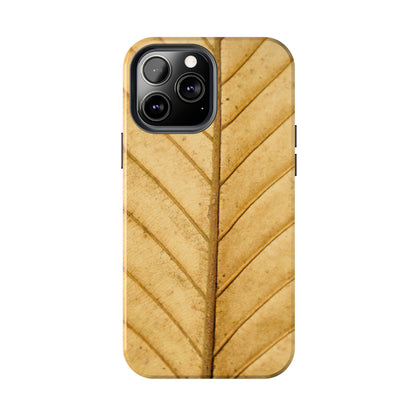 Golden Leaf Texture iPhone Case – Minimal Nature Design