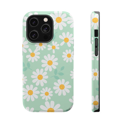 Charming Daisy Floral Tough MagSafe iPhone Case – Spring Pastel Design, Shockproof & Slim