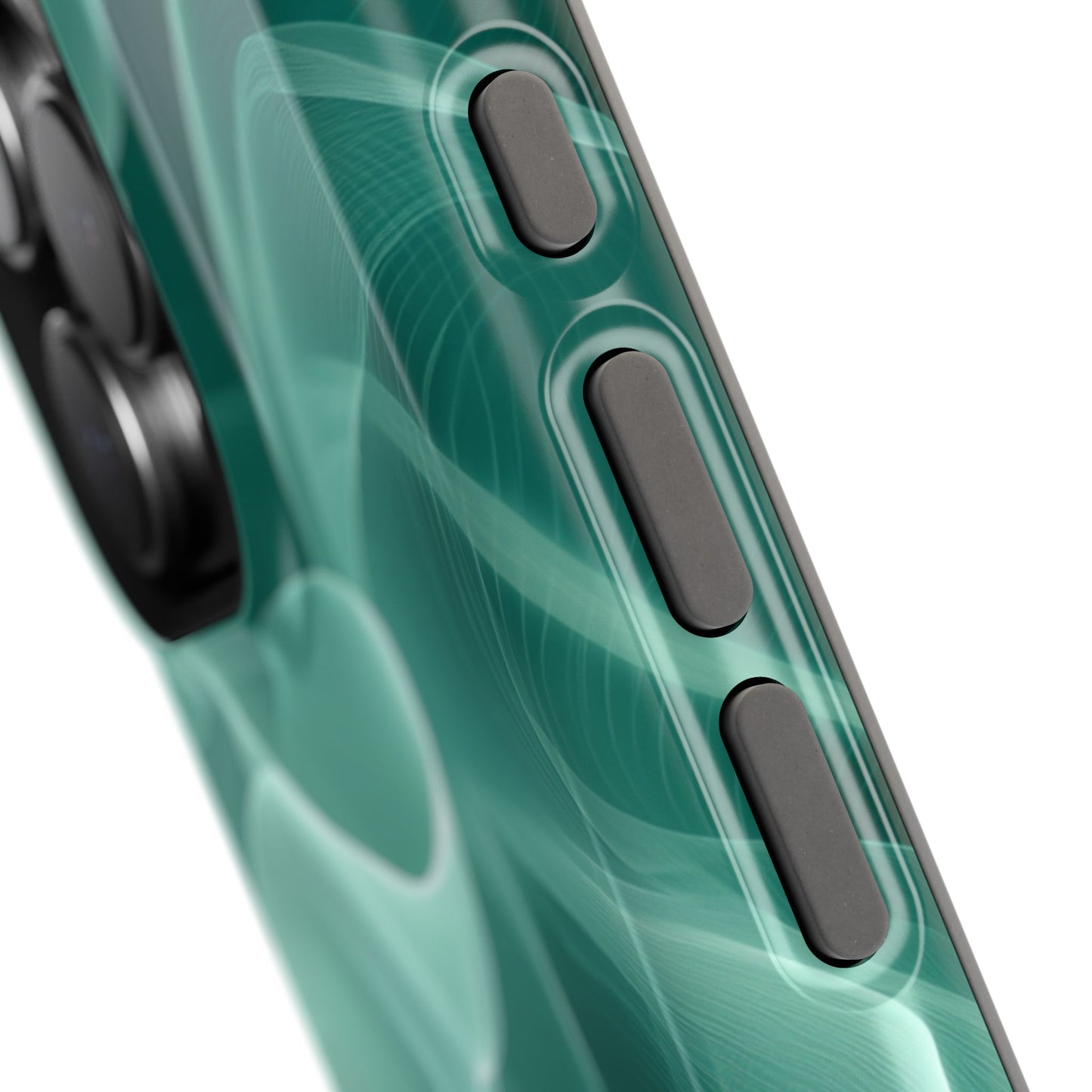 Emerald Flow MagSafe iPhone Case – Translucent Green Fabric-Inspired Design