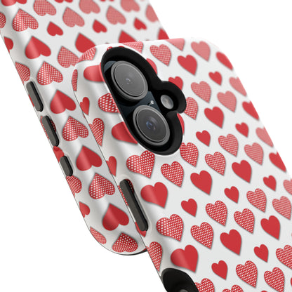 Red & Polka Dot Hearts MagSafe Case