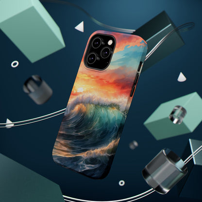 Ocean Wave Sunset MagSafe iPhone Case – Coastal Vibes Design