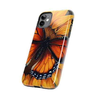 Monarch Butterfly & Sunflower Art – iPhone Case