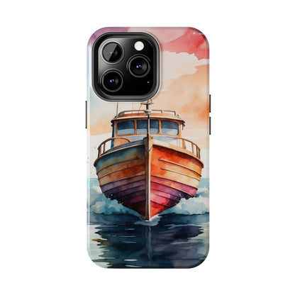 Sunset Sail Watercolor Boat – iPhone Series Case