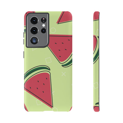 Watermelon Slice Samsung Galaxy Case – Fresh & Fun Design with Retro Geometric Pattern