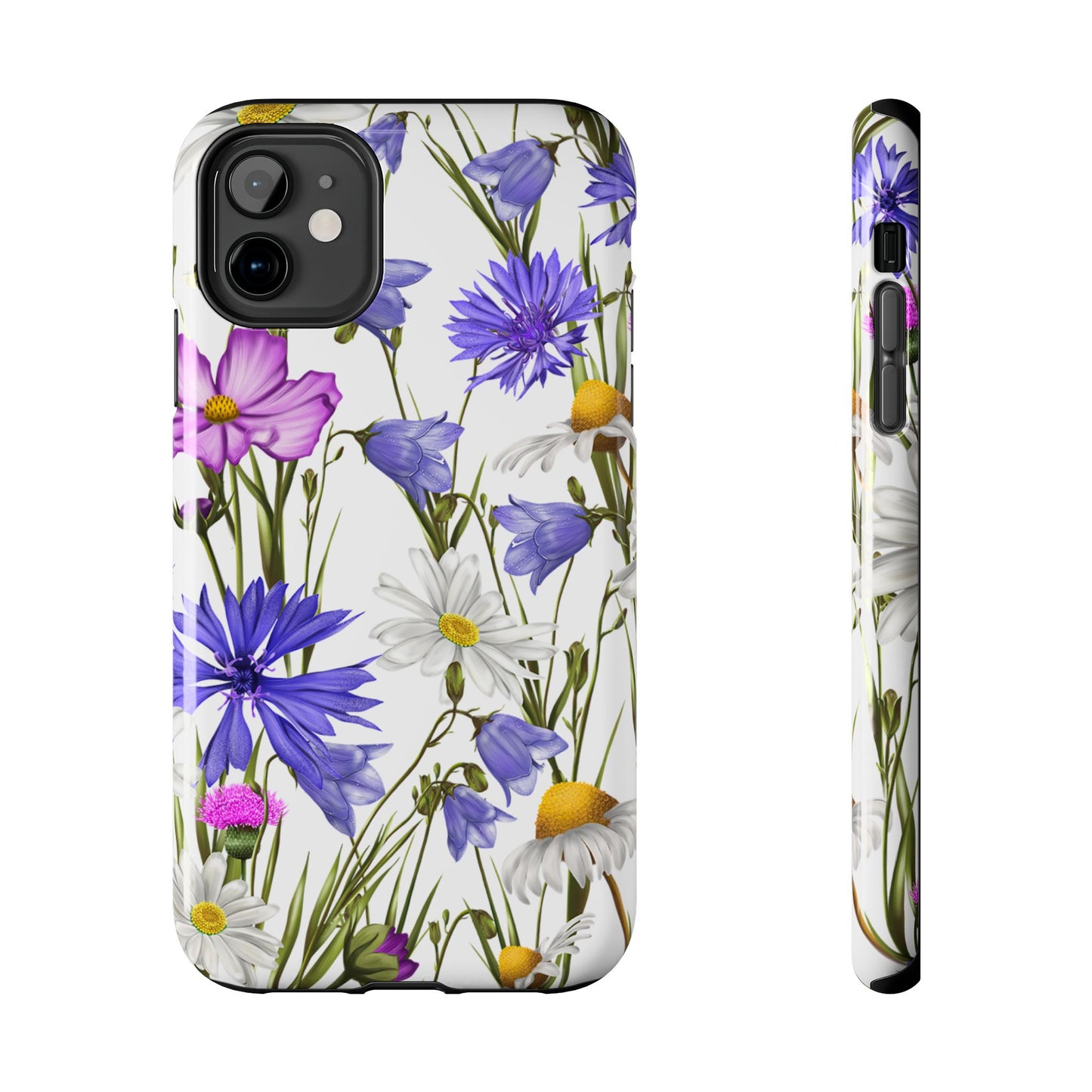 Wildflower Meadow iPhone Case – Purple, Blue, and White Floral Design