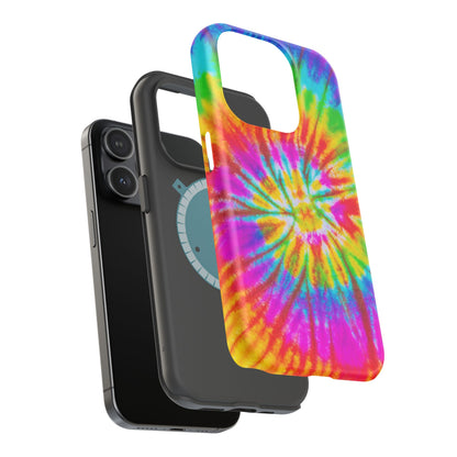 Rainbow Spiral Tie-Dye MagSafe Case – Vibrant Colors & Functionality