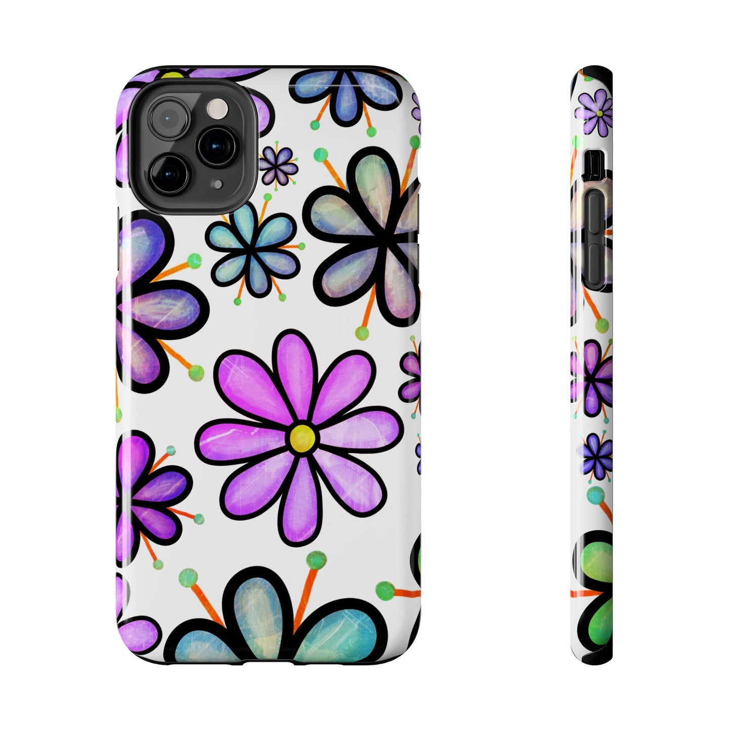 Whimsical Lavender Floral iPhone Case – Ultra-Slim, High-Gloss Finish