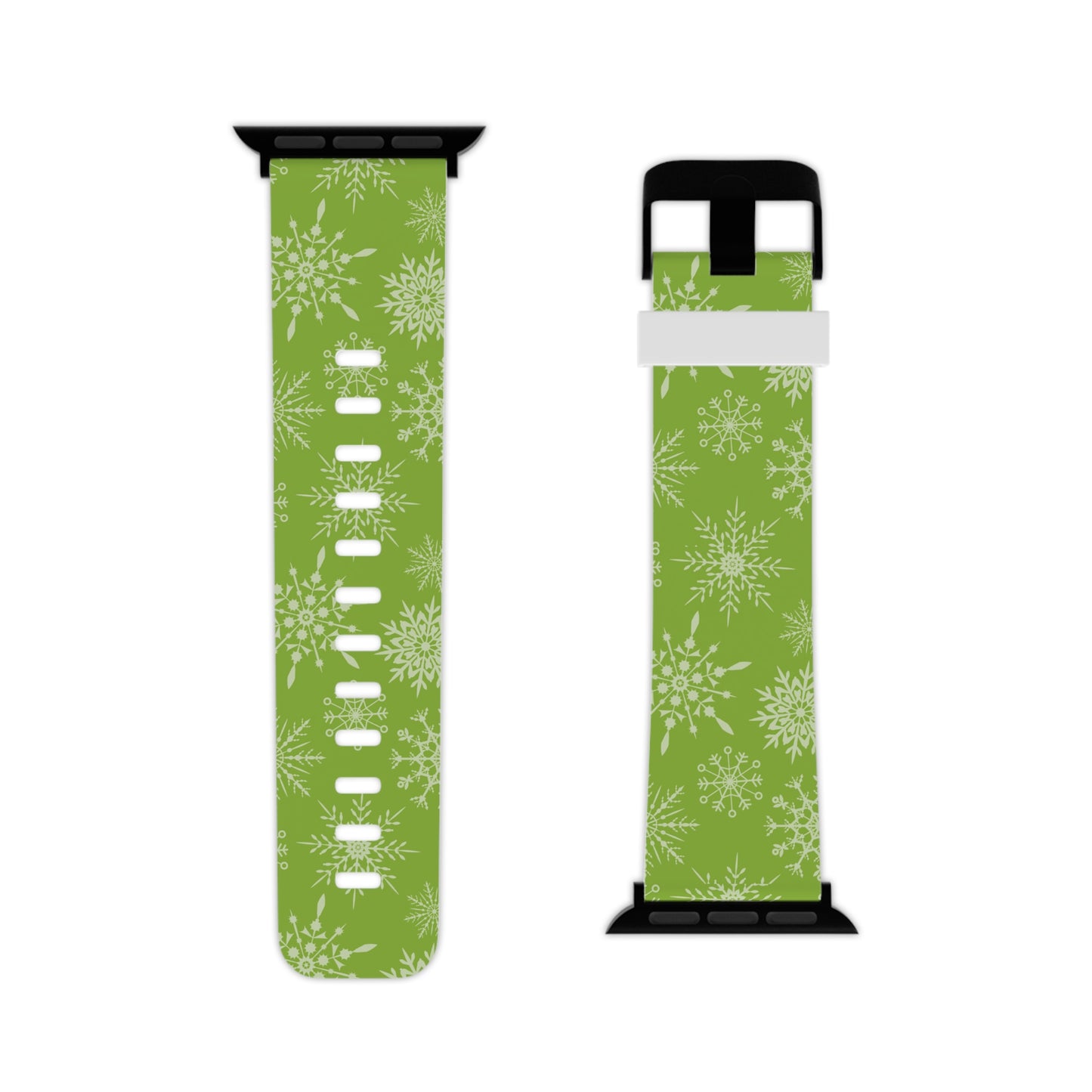 Green Snowflake Pattern Apple Watch Band