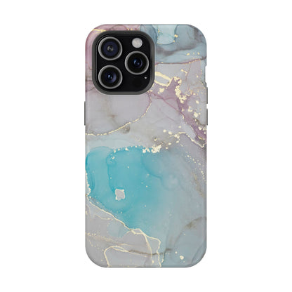 Sky Blue & Purple Marble Wave – MagSafe Case with Dreamy Marble Design