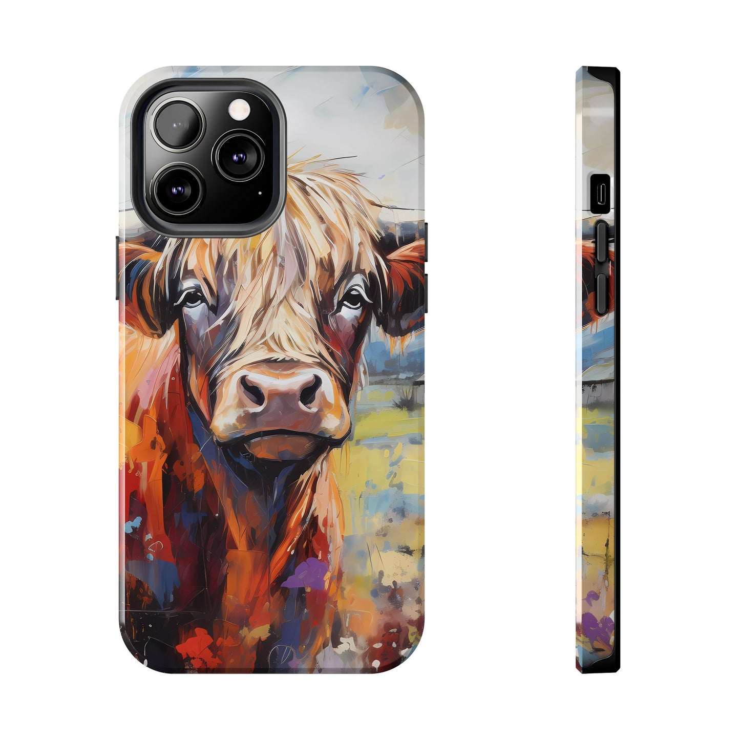 Cute Western Phone Case | Highland Cow | Robust Rocky Mountain-Inspired | Expressionism | Fresco