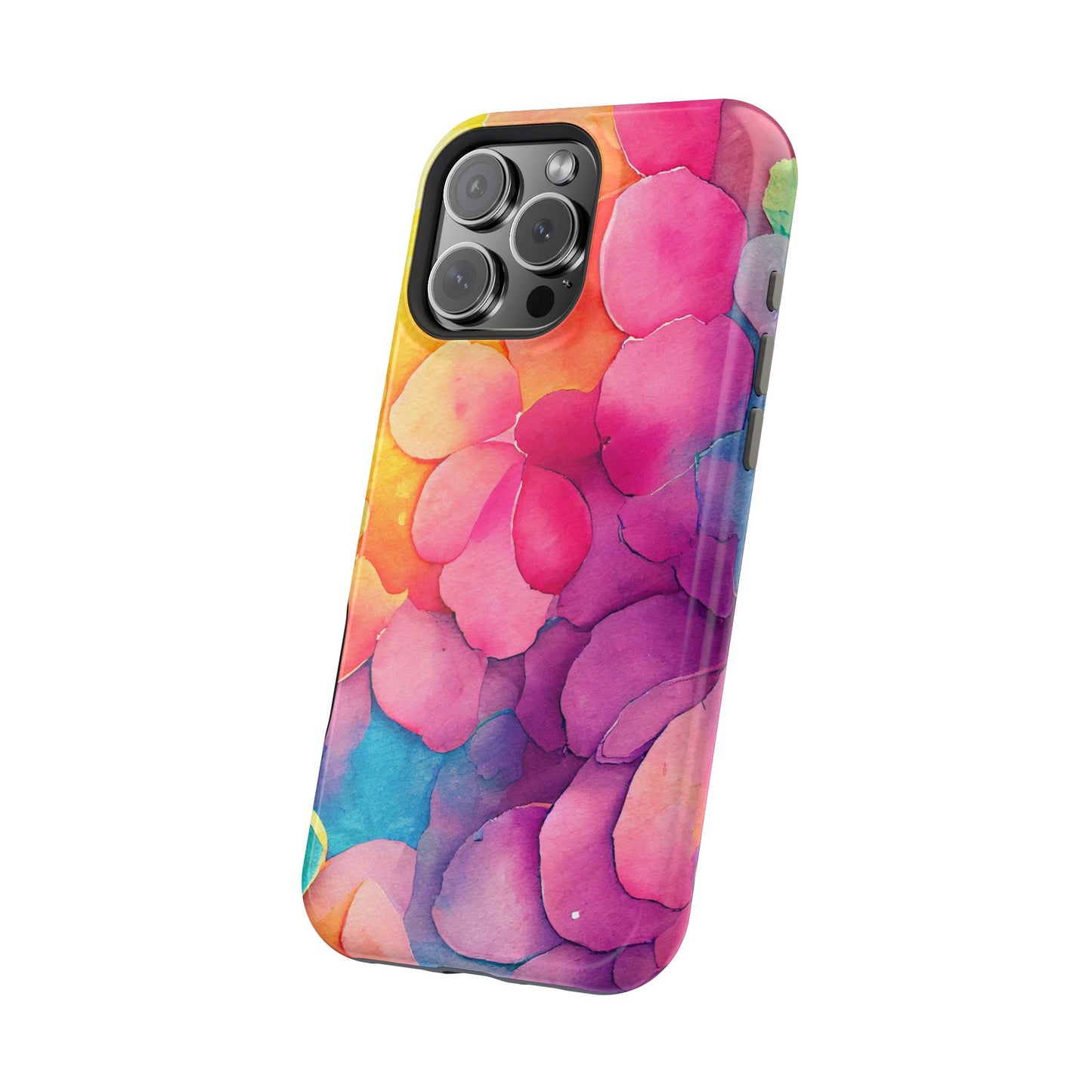 Sunset Petals Watercolor MagSafe iPhone Case – Slim Design, Glossy Finish