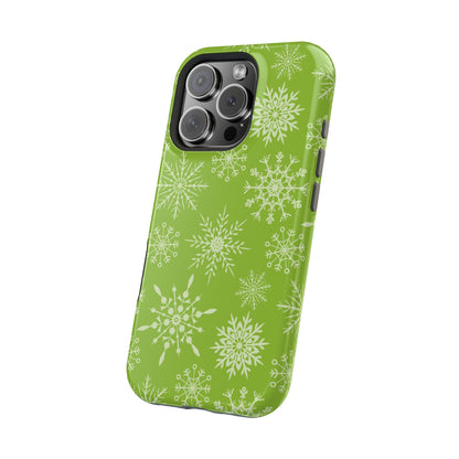 Green Snowflake Pattern – MagSafe iPhone Series Case