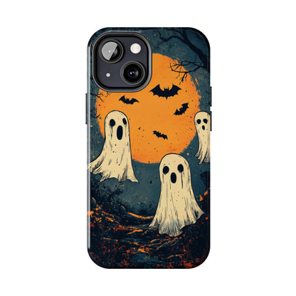 Haunted Ghosts & Full Moon iPhone Case – Spooky Halloween Design