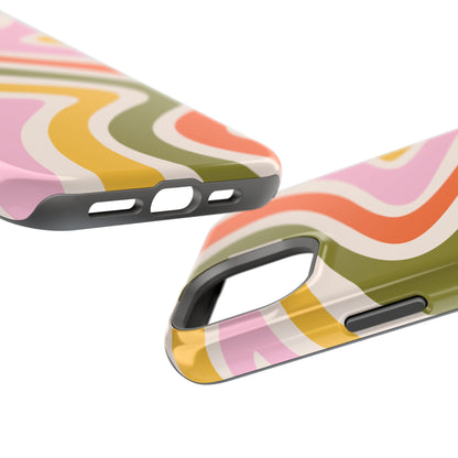 Retro Groove MagSafe iPhone Case – 70s-Inspired Design with Dual-Layer Protection