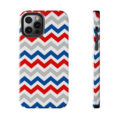 Patriotic Red, White & Blue Chevron – Geometric iPhone Case