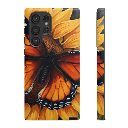 Monarch Butterfly & Sunflower Art – iPhone Case