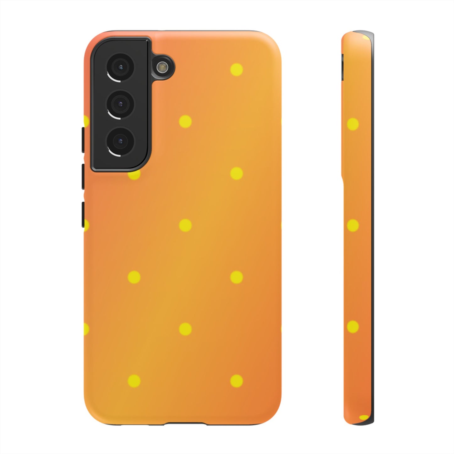 Sunset Gradient Polka Dots Samsung Galaxy Case – Shockproof, Matte Finish, Dual-Layer Protection