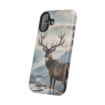 Alpine Majesty: Stag in Snow – MagSafe iPhone Case