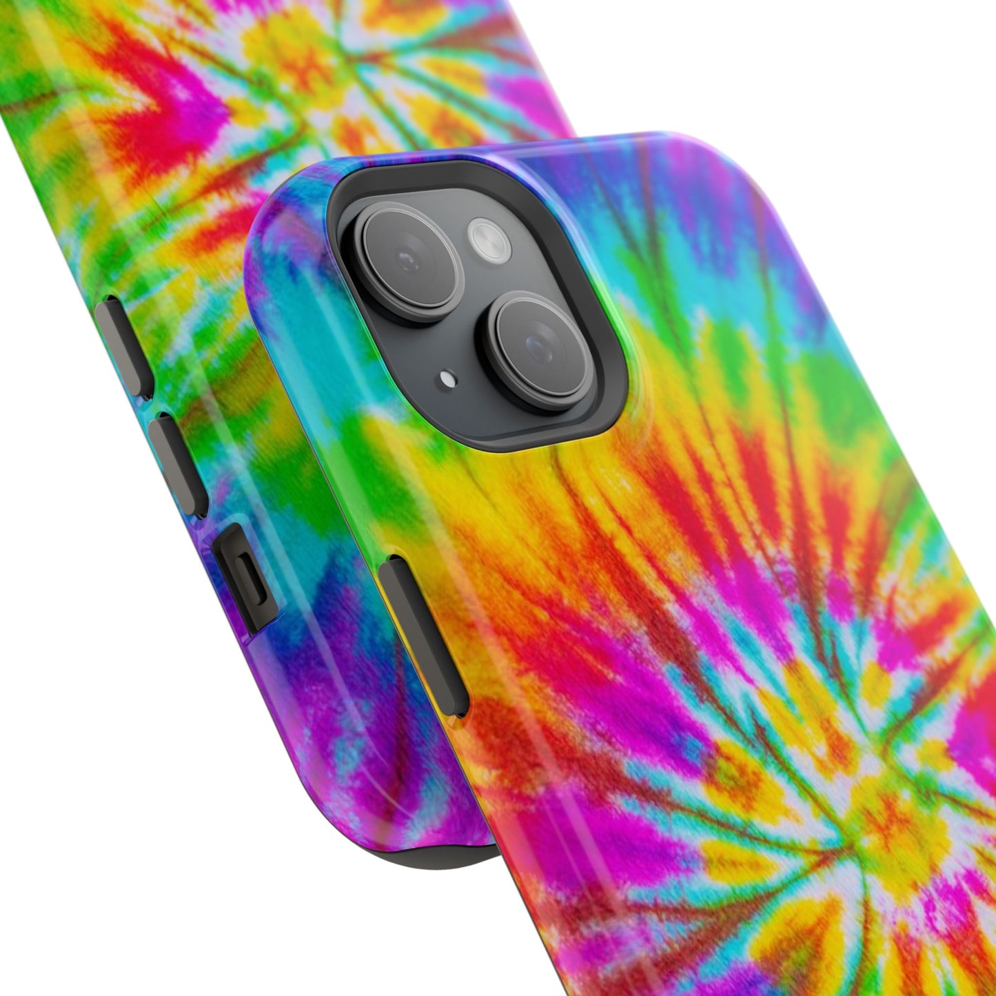 Rainbow Spiral Tie-Dye MagSafe Case – Vibrant Colors & Functionality