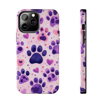 Purple Paw Print iPhone Case - Playful Pet Lover’s Protective Cover